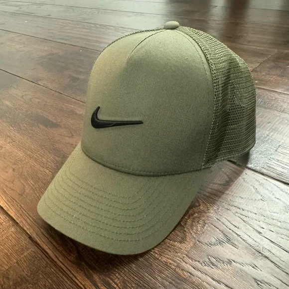 Mens Nike Olive Green Trucker Hat Size M/L - Picture 6 of 16